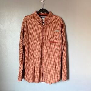 Columbia Mens PFG Button Down Long Sleeve Gingham Plaid Outdoor ActiveShirt XL